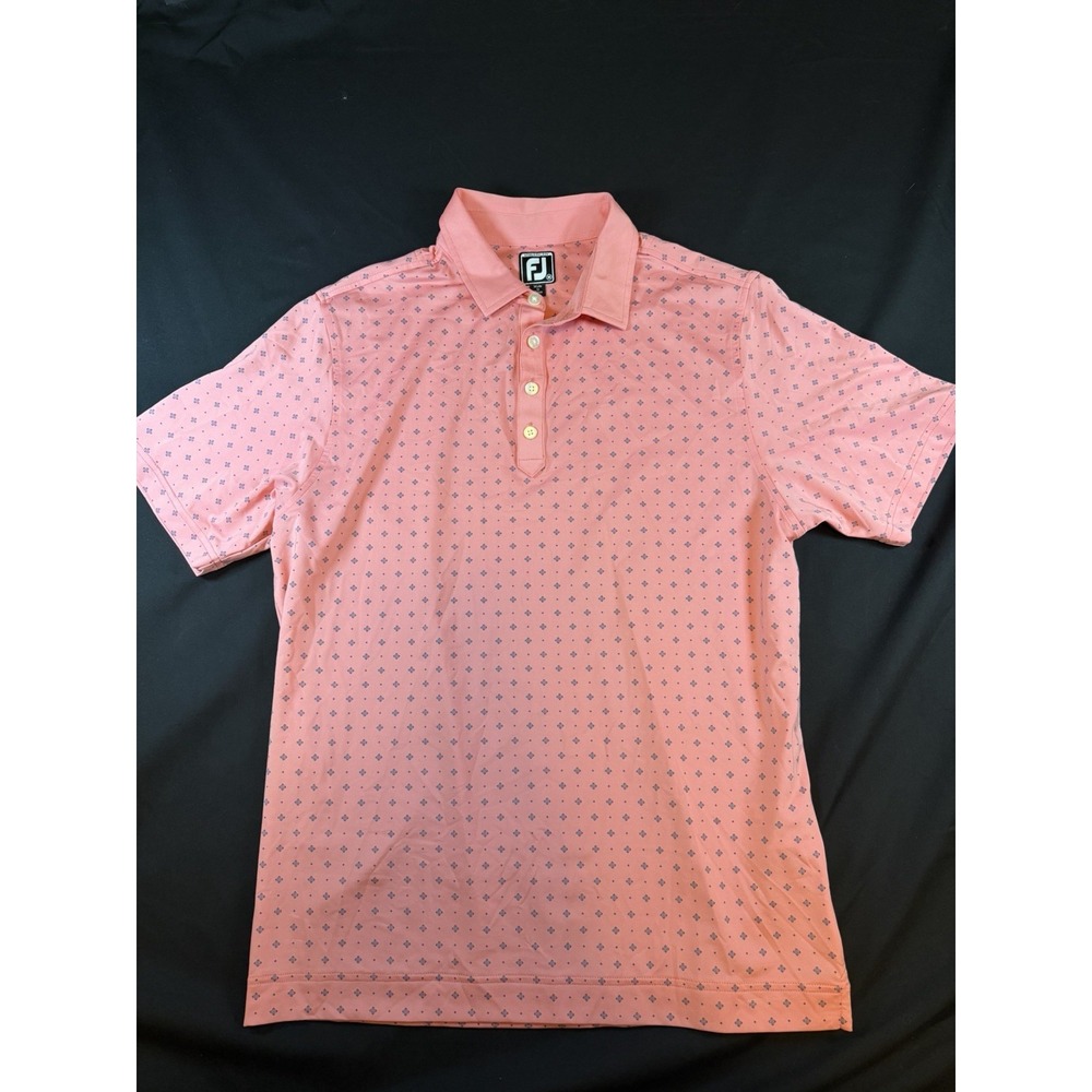 FootJoy Coral Deco Print Athletic Fit Men's Golf Polo, M